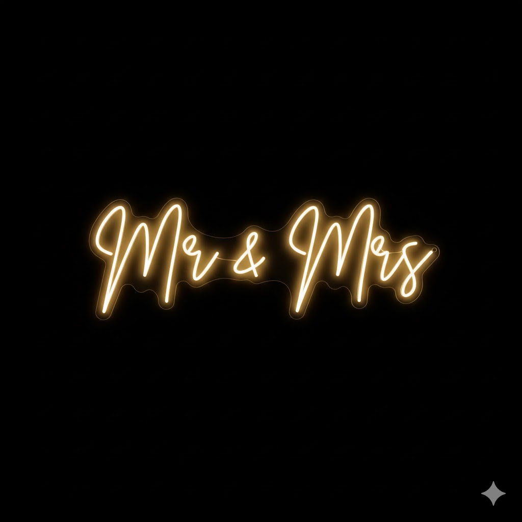 Mr & Mrs Design 2 (Flowing Script) design variant